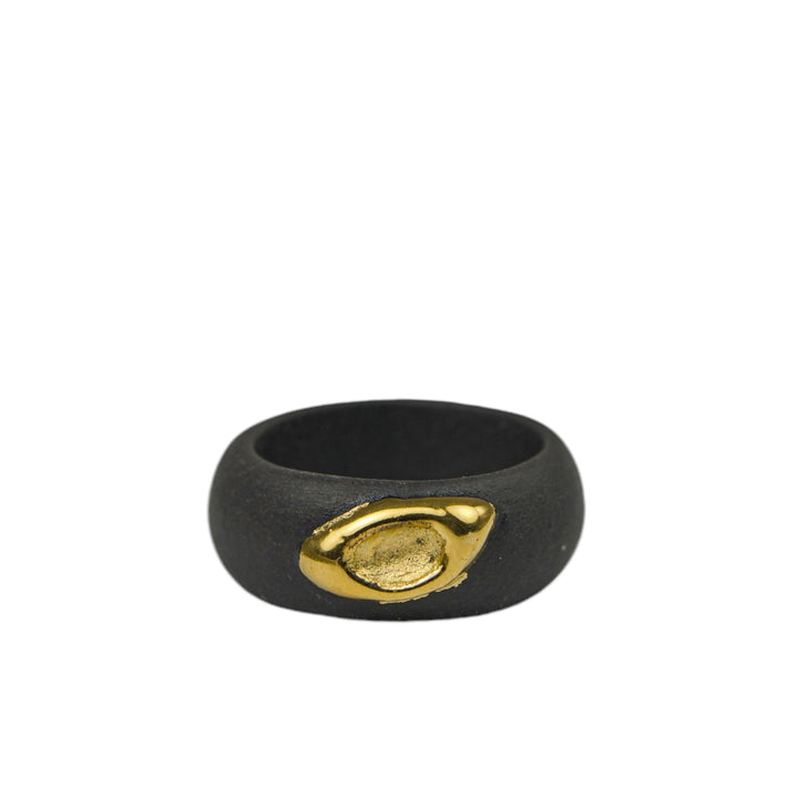 "Sabine" Porcelain Ring With Gold