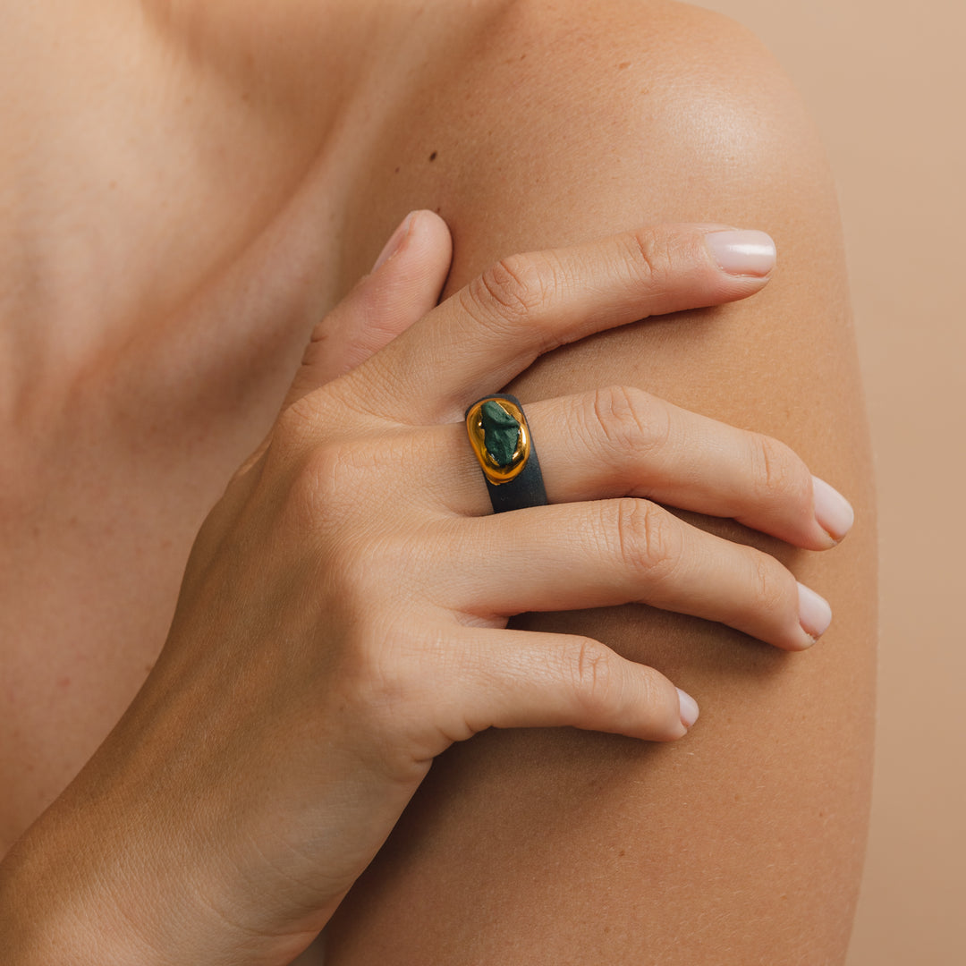 "Bethany" Porcelain Ring With Gold