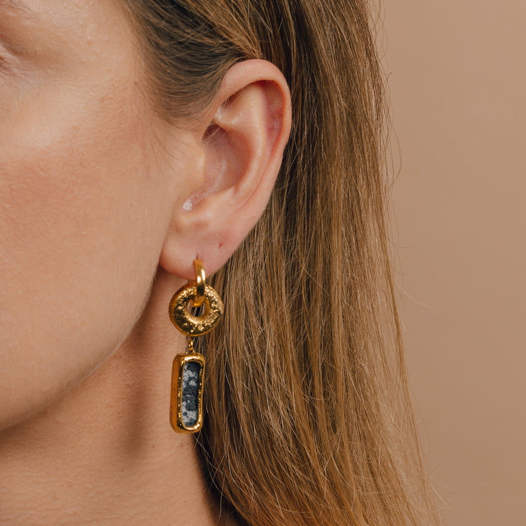 "Ingrid" Hoops With Charms Midi