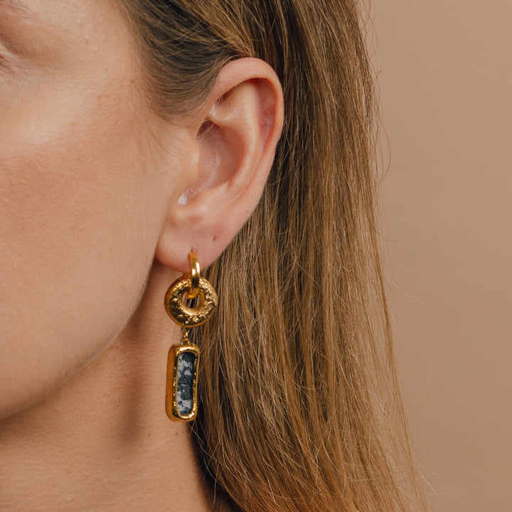 "Ingrid" Hoops With Charms Midi