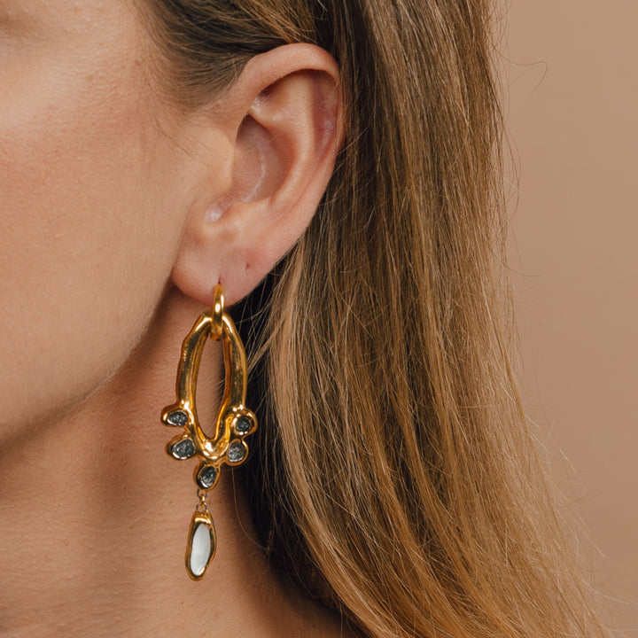 "Sophia" Hoops With Charms Maxi