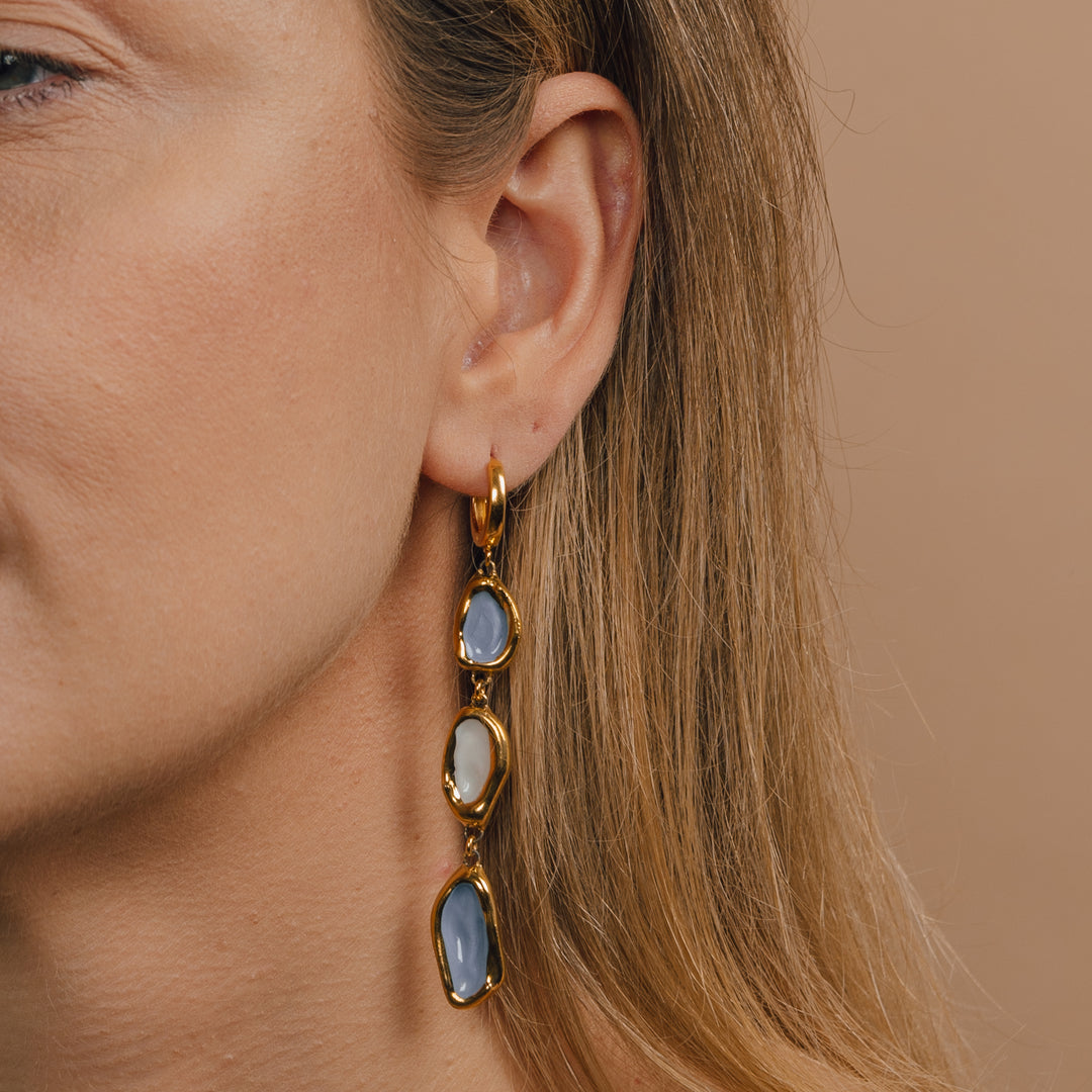 "Lotte" Gold Porcelain Earrings