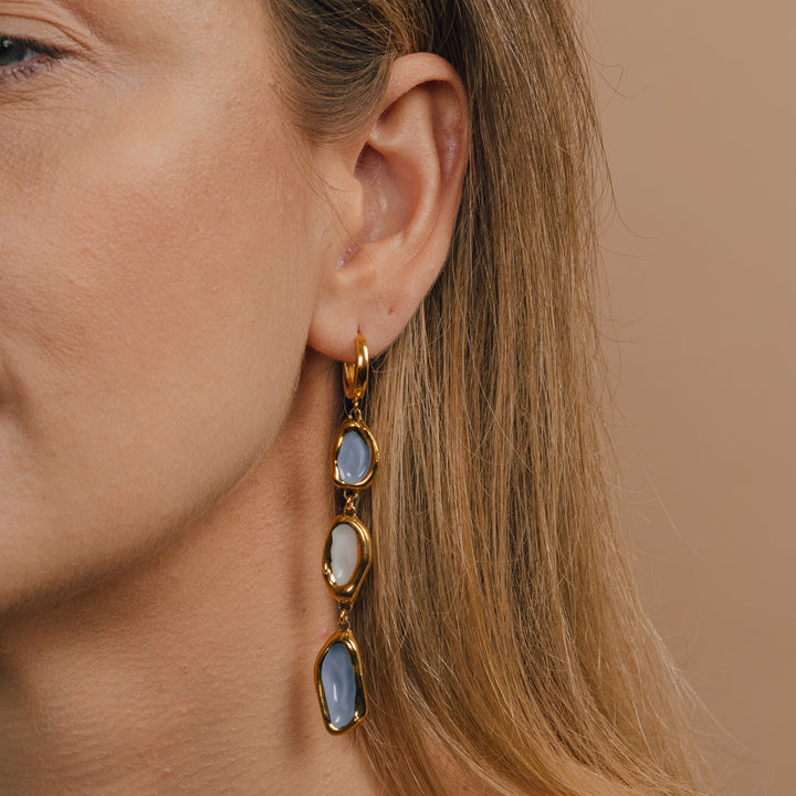 "Lotte" Gold Porcelain Earrings