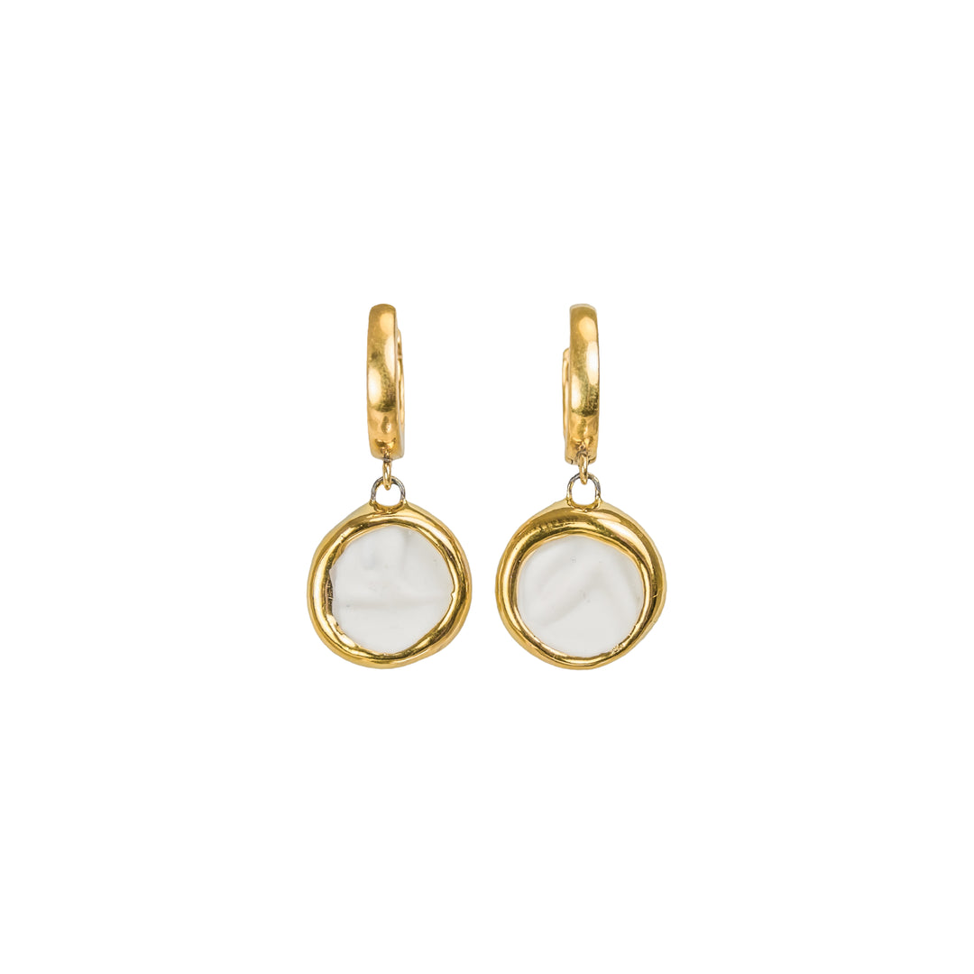 "Bluma" Gold Porcelain Earrings