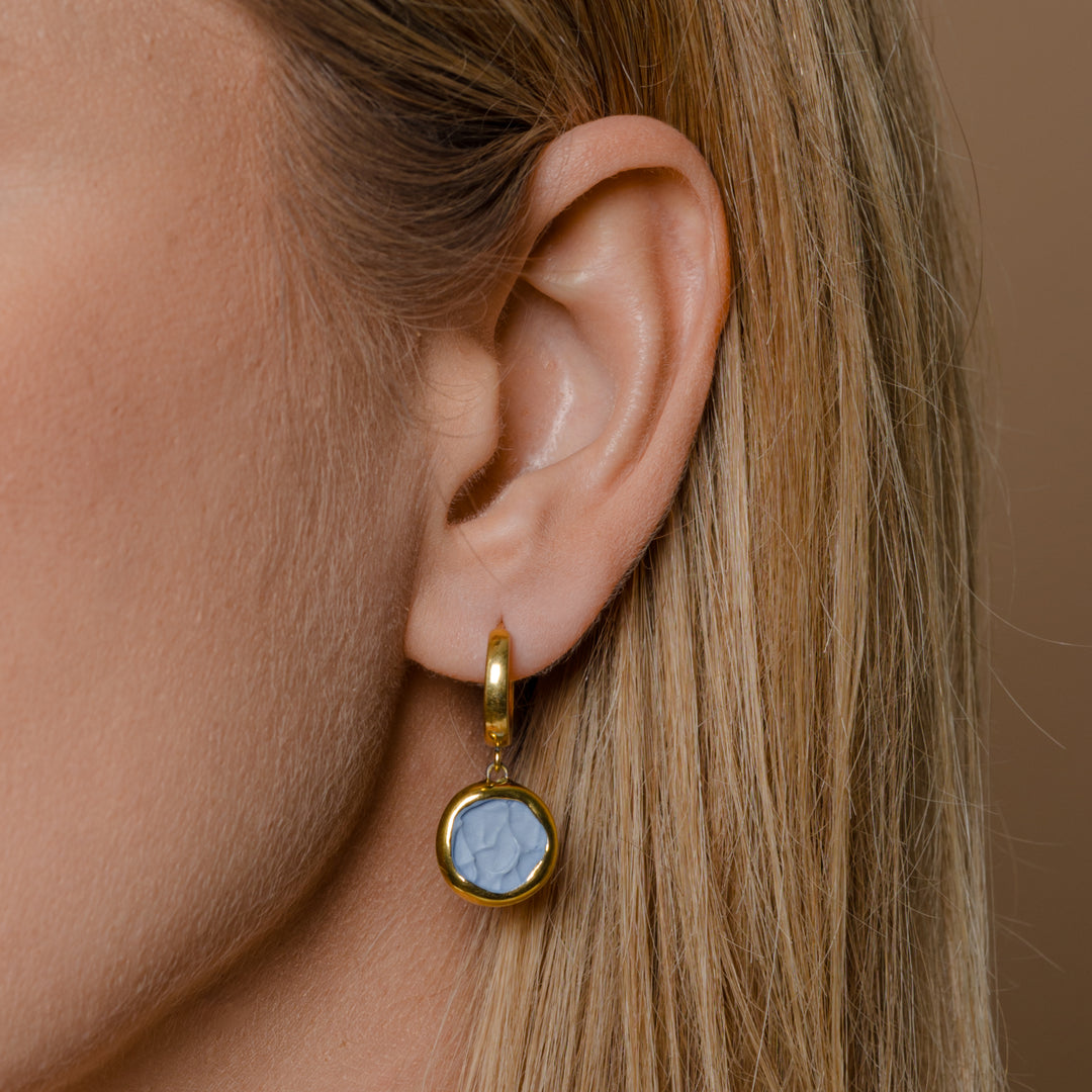 "Ava" Gold Porcelain Earrings