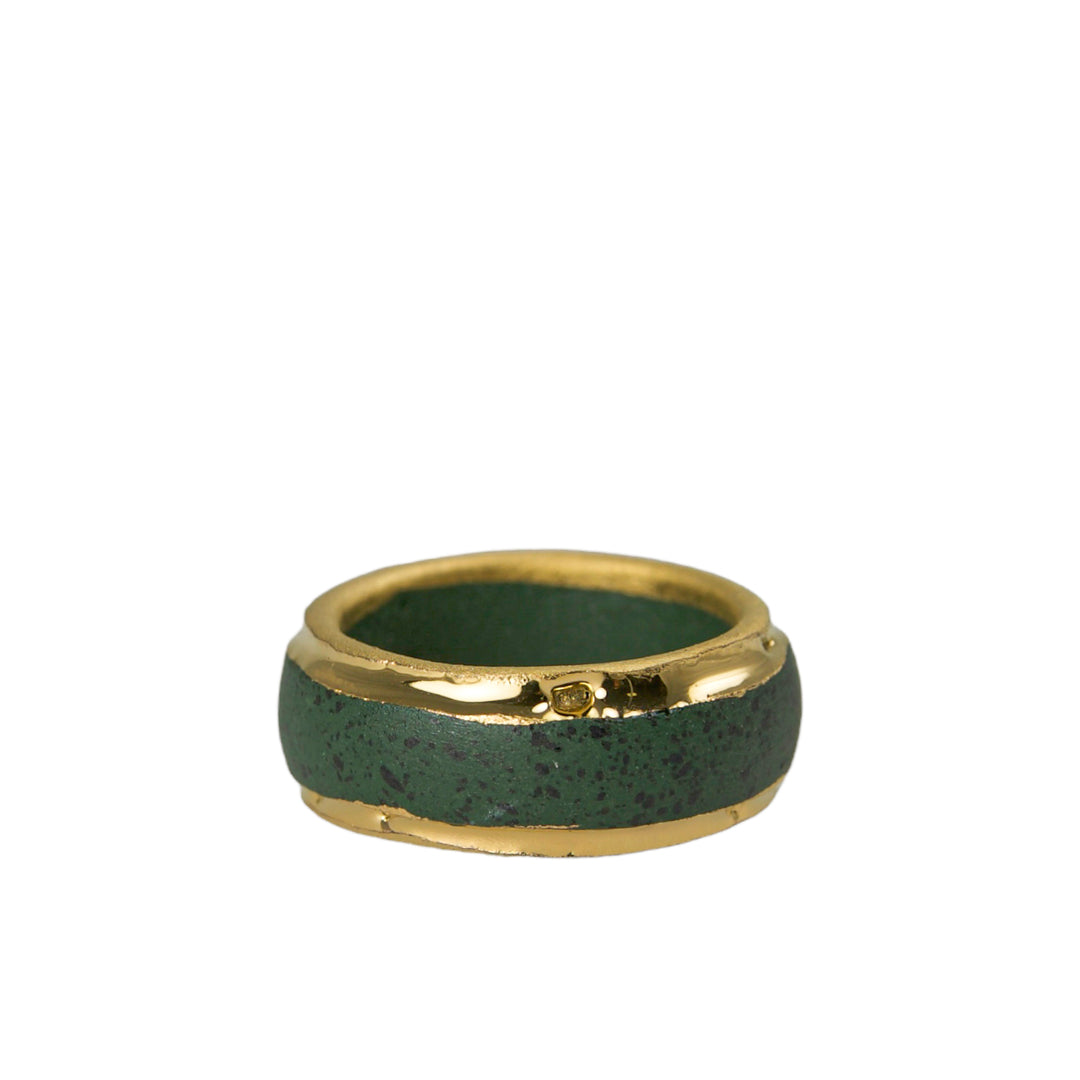 "Basil" Porcelain Ring With Gold