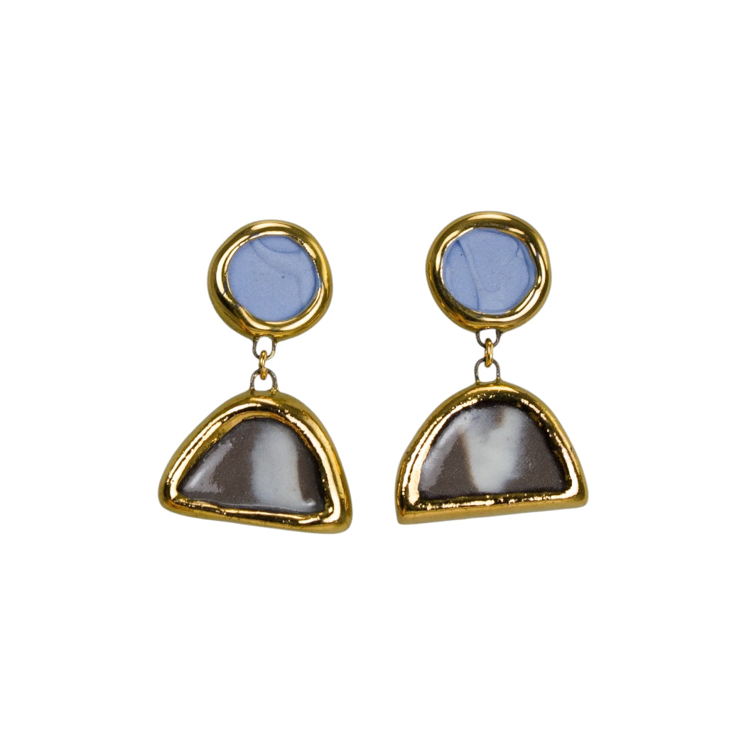 "Rachel" Gold Porcelain Earrings