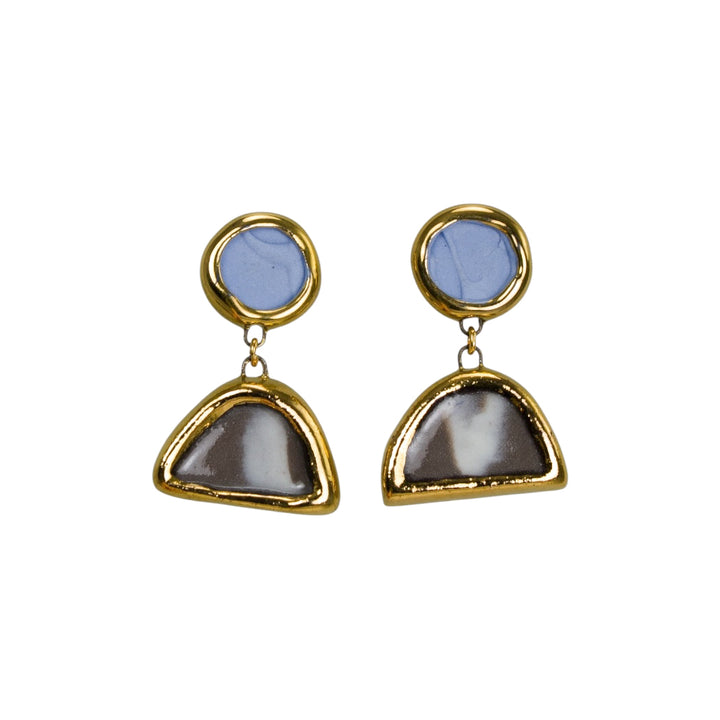 "Rachel" Gold Porcelain Earrings
