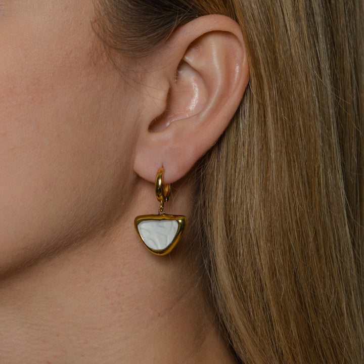 "Liana" Gold Porcelain Earrings