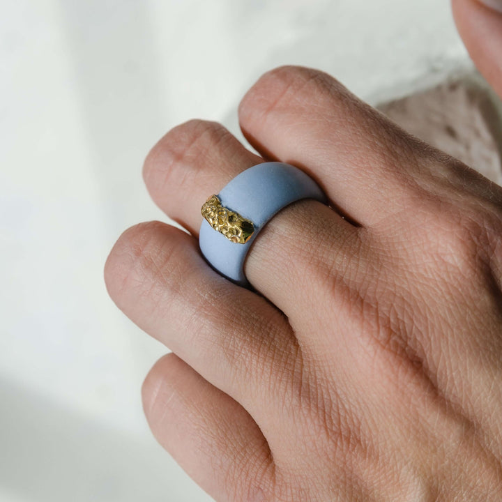 "Cynthia" Porcelain Ring With Gold