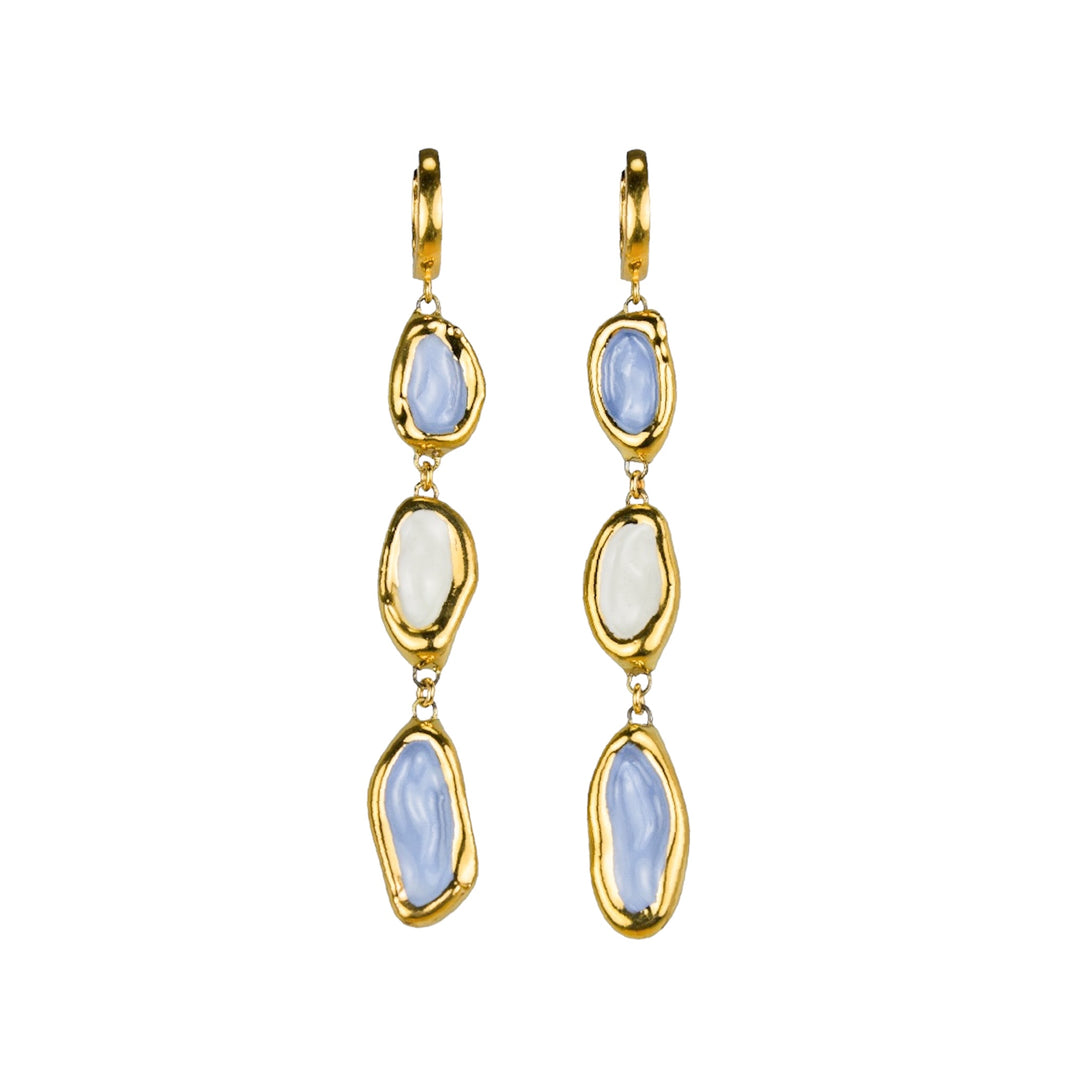 "Lotte" Gold Porcelain Earrings