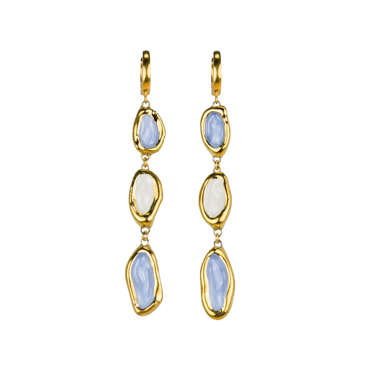 "Lotte" Gold Porcelain Earrings