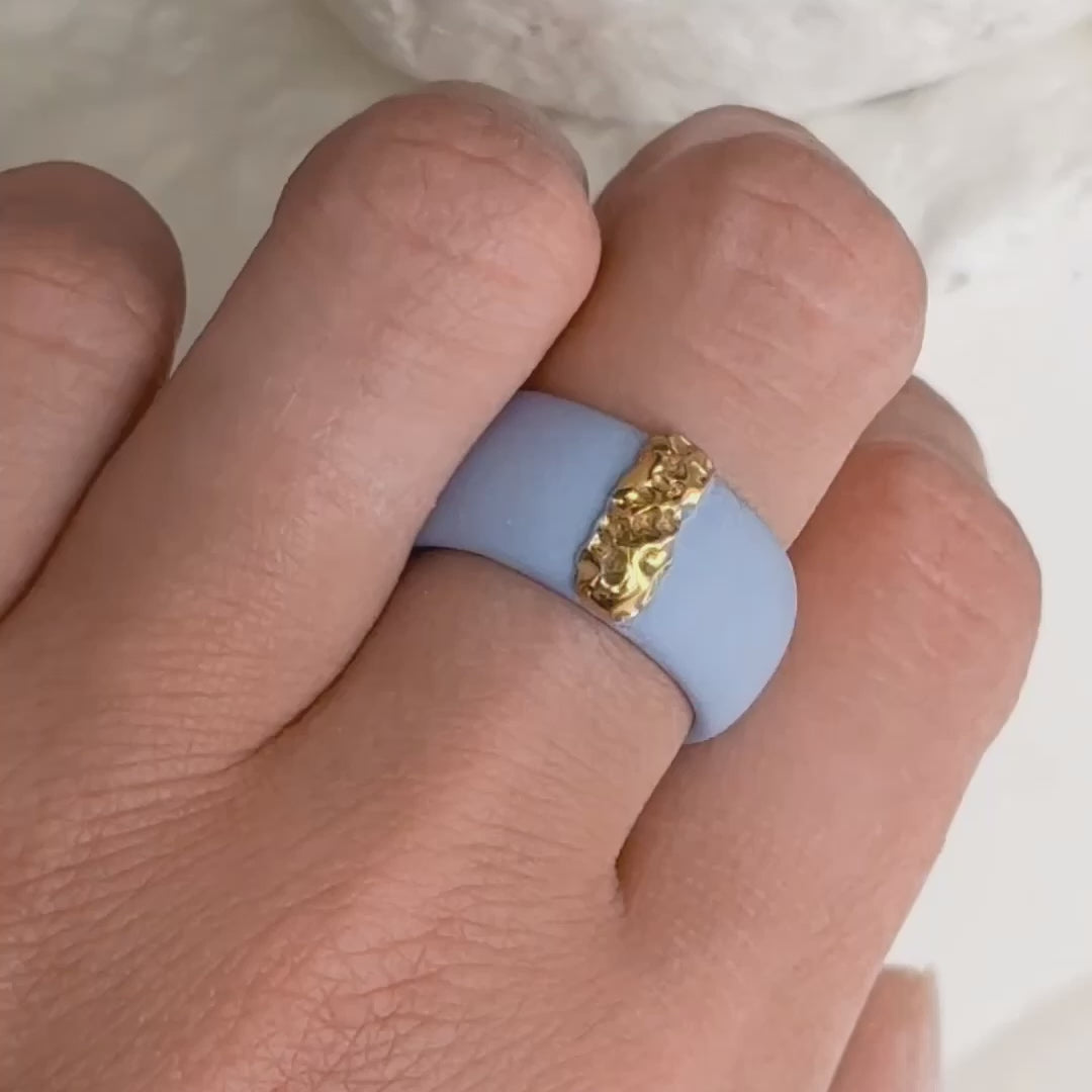 "Cynthia" Porcelain Ring With Gold