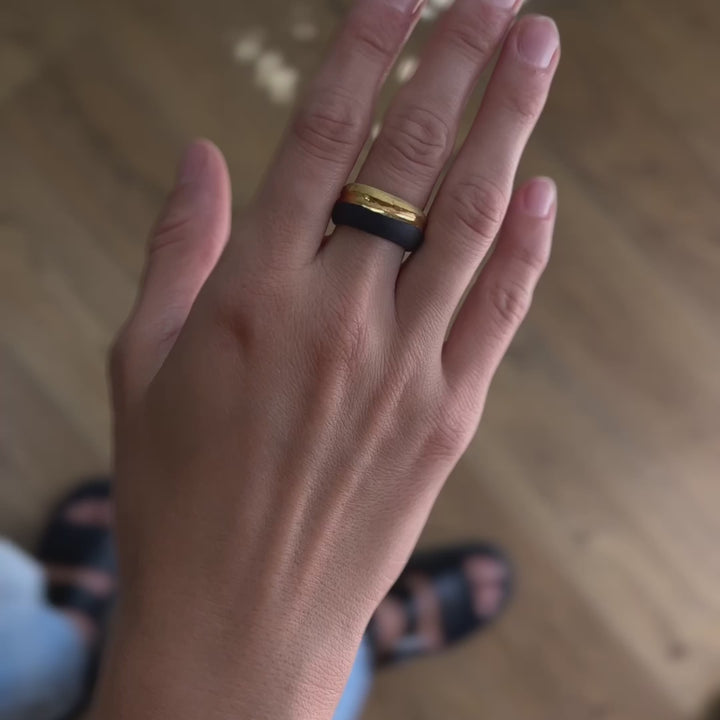 "Kayla" Porcelain Ring With Gold