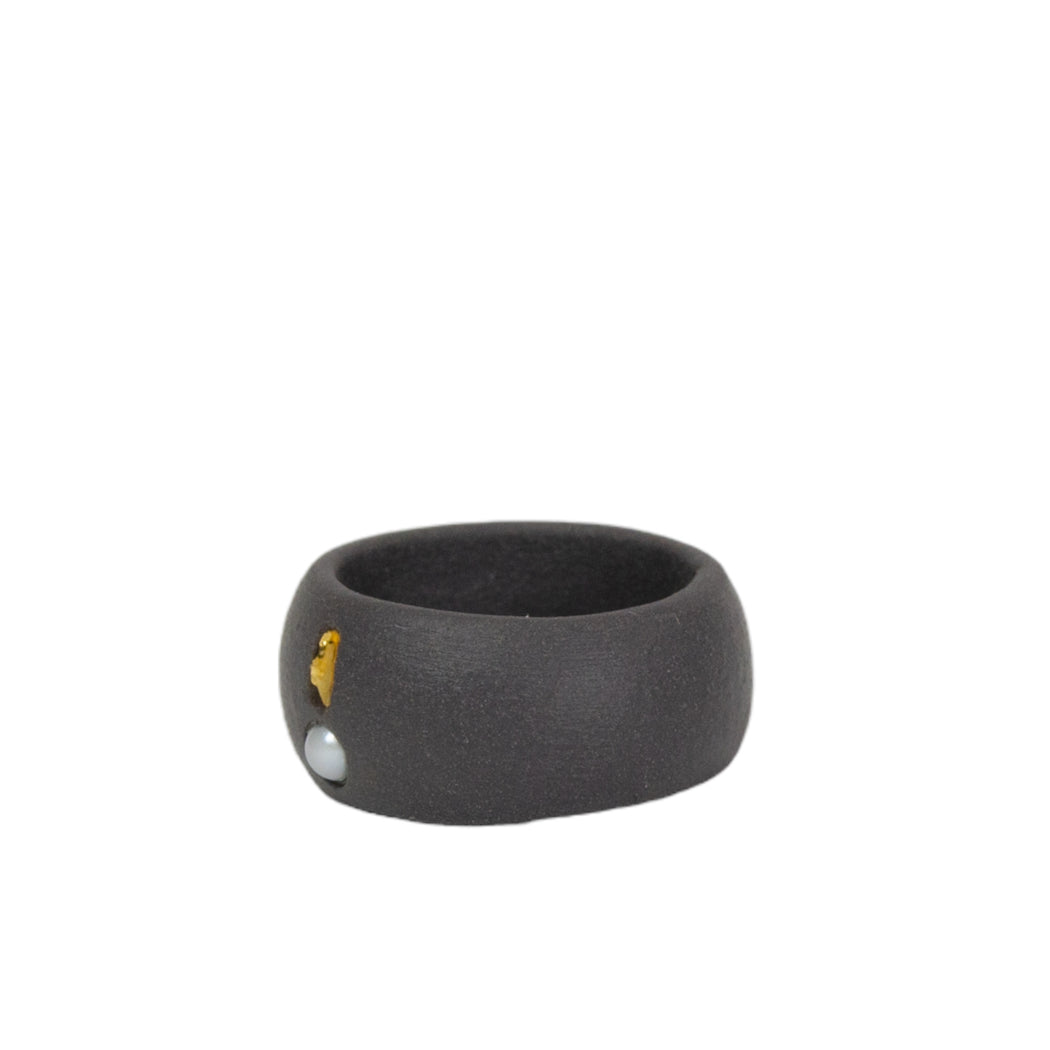 "Maisy" Porcelain Ring With Gold