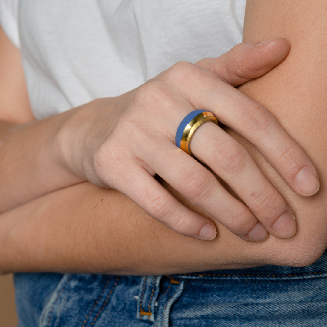 "Eline" Porcelain Ring With Gold