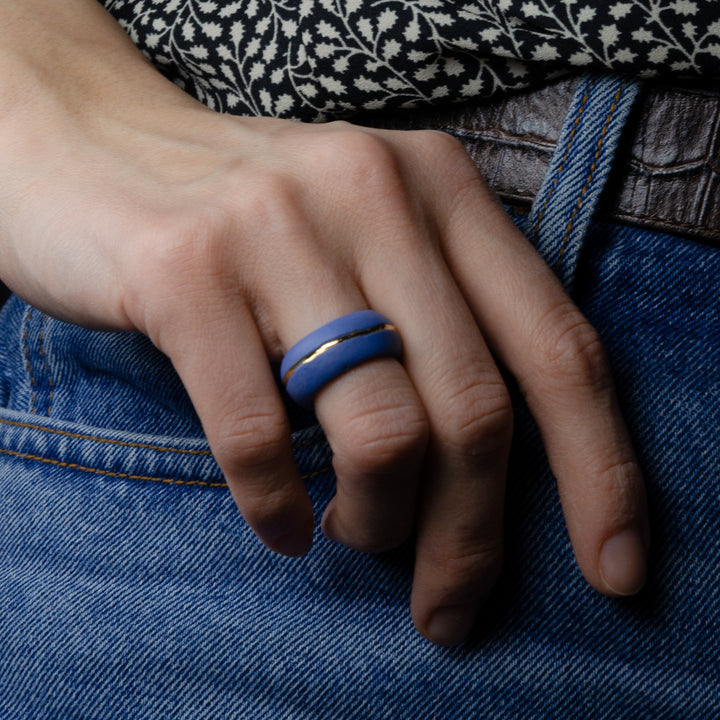 "Lili" Porcelain Ring With Gold