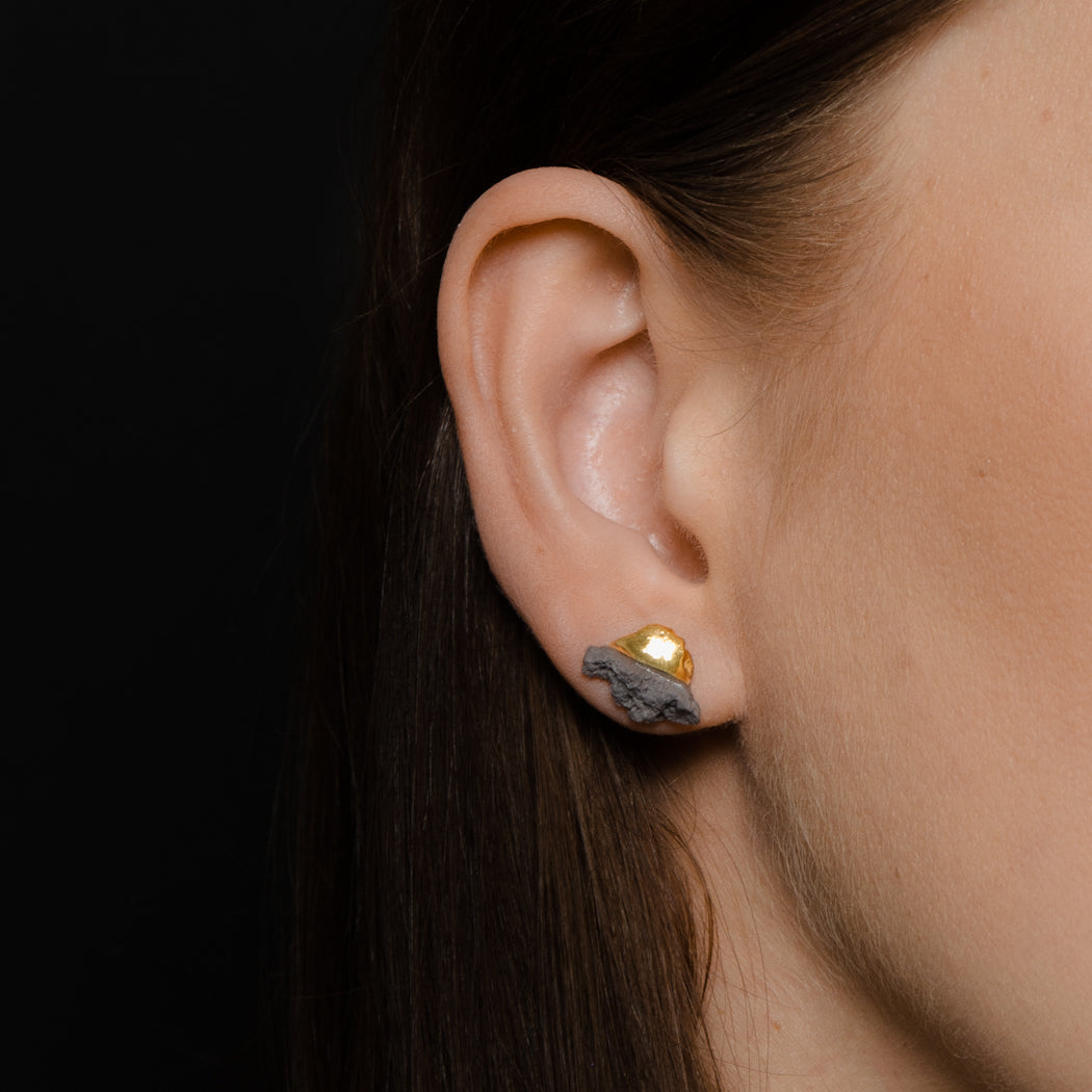 Unique handmade porcelain stud earrings