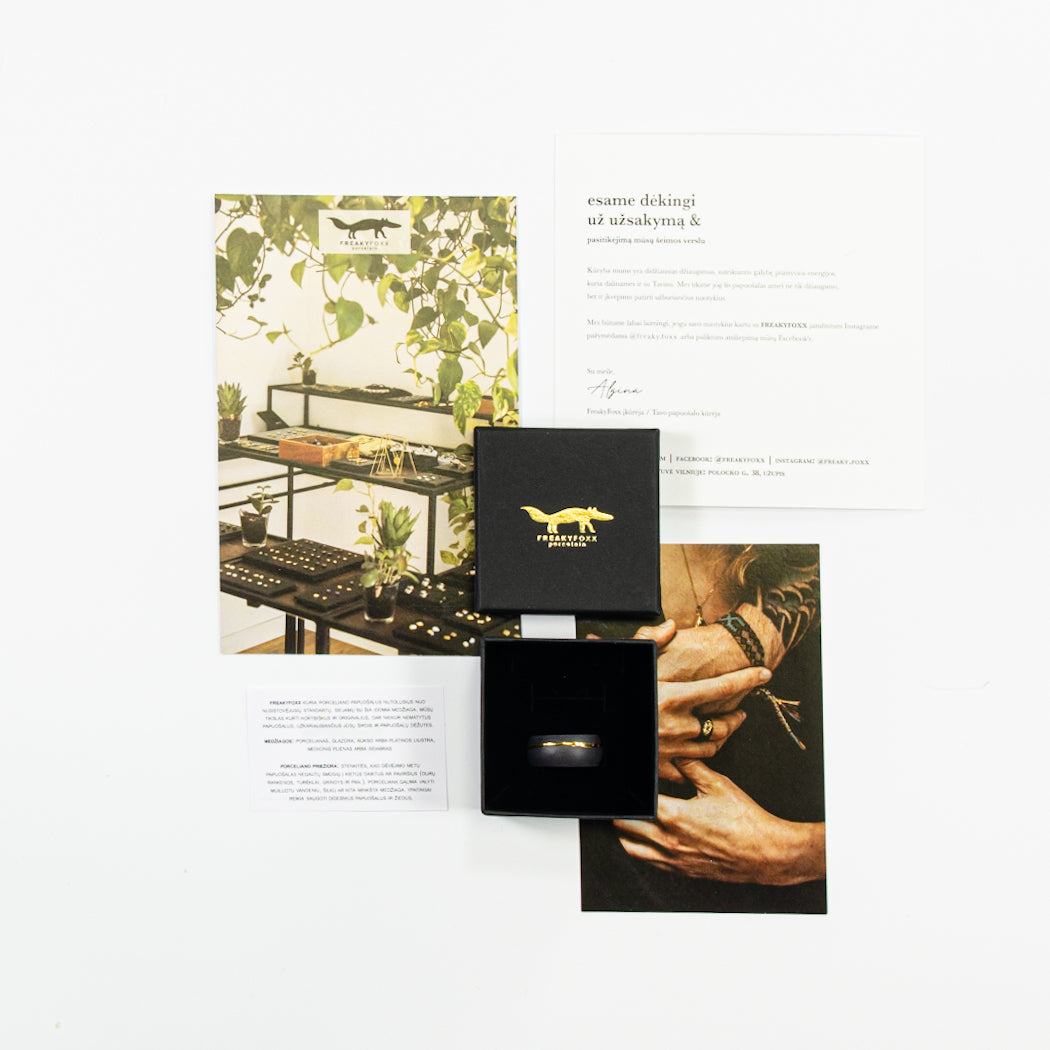 "Lulu" Porcelain Ring With Gold