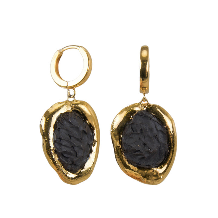 "Soleil" Gold Porcelain Earrings