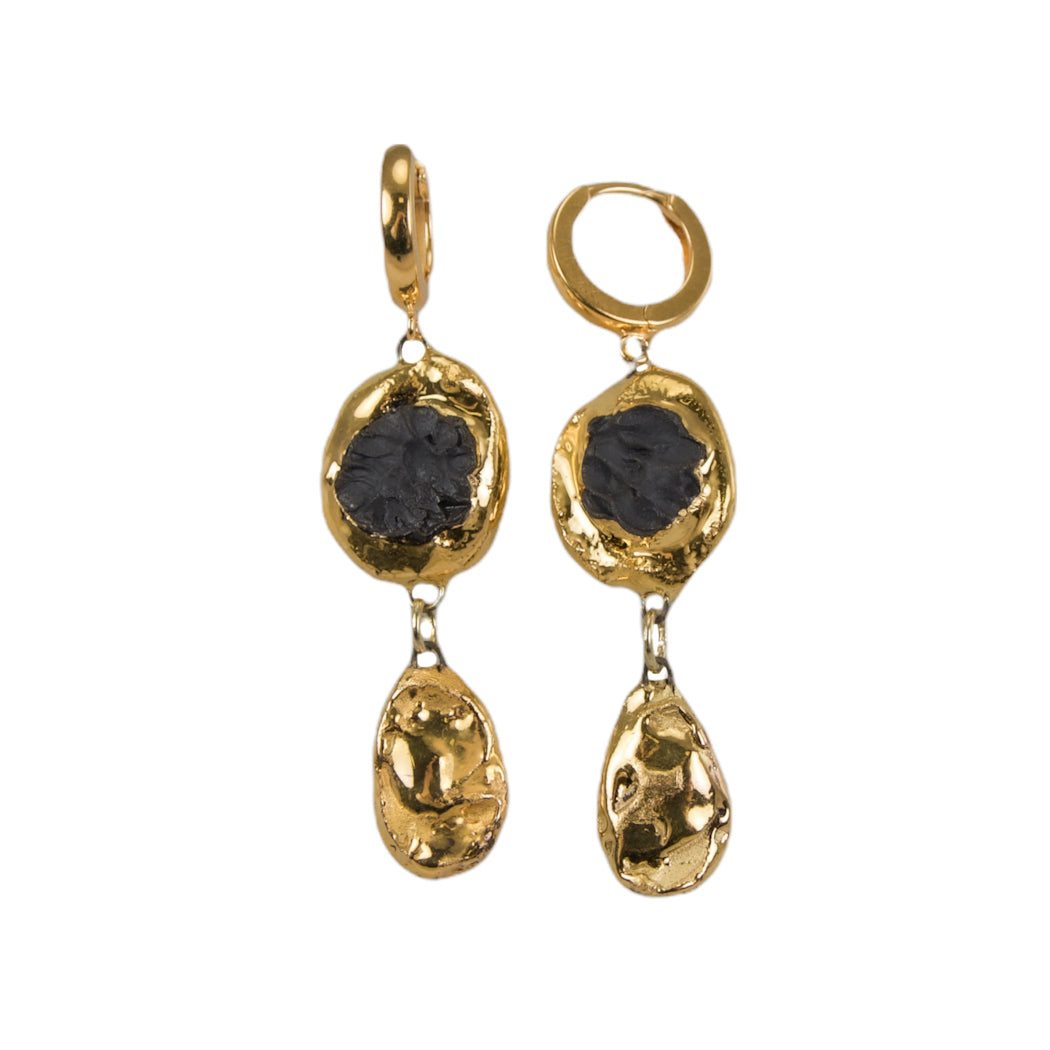 "Labonita" Gold Porcelain Earrings