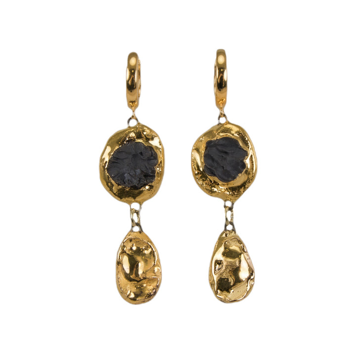 "Labonita" Gold Porcelain Earrings