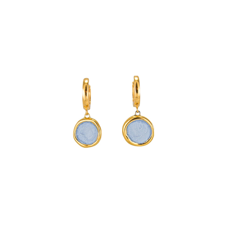 "Ava" Gold Porcelain Earrings