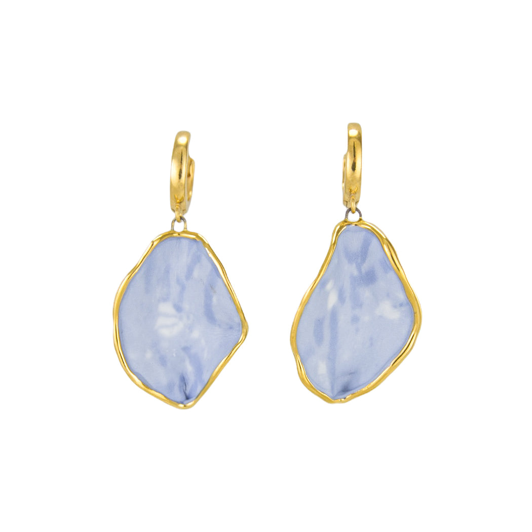 "Lilium" Gold Porcelain Earrings