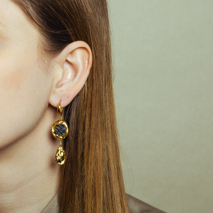 "Labonita" Gold Porcelain Earrings