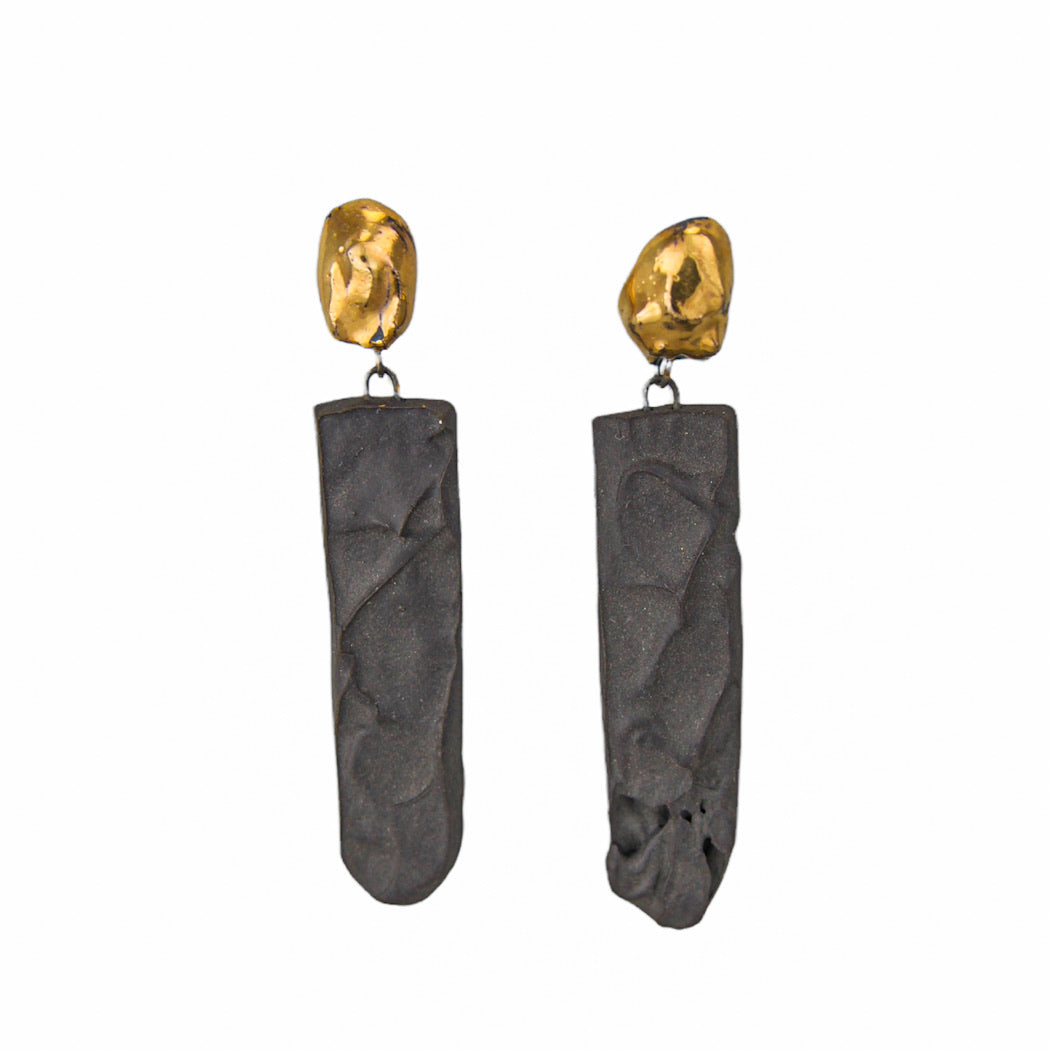 "Esme" Gold Porcelain Earrings