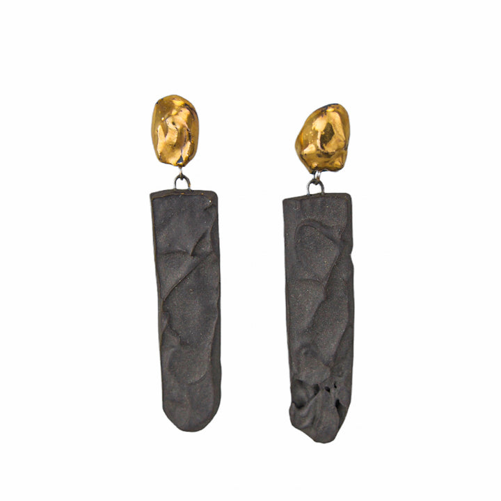 "Esme" Gold Porcelain Earrings