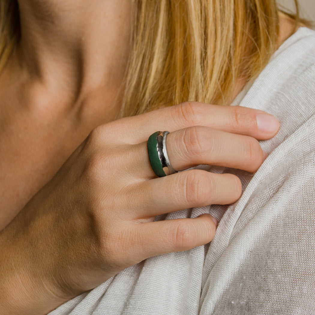 "Billie" Porcelain Ring With Platinum