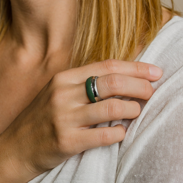 "Billie" Porcelain Ring With Platinum