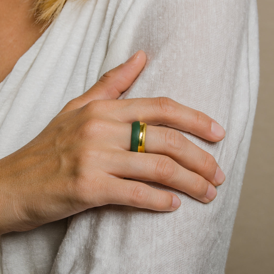 "Bella" Porcelain Ring With Gold