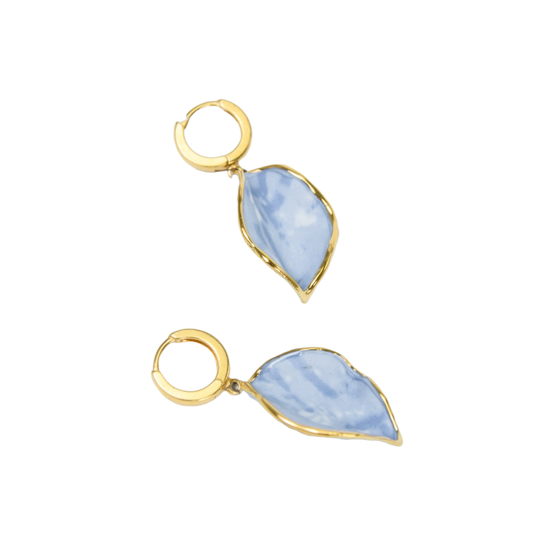 "Lilium" Gold Porcelain Earrings