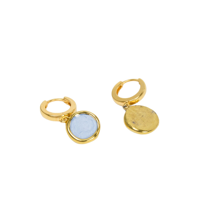 "Ava" Gold Porcelain Earrings