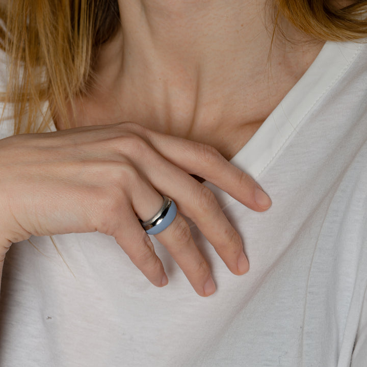 "Eleanor" Porcelain Ring With Platinum