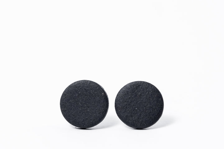 Black Earrings For Men - Round Ceramic Earrings,  porcelain earrings, porcelain jewelry, ceramic earrings, ceramic jewelry, porceliano auskarai, porcelianiniai auskarai, porceliano papuošalai, porcelianiniai papuosalai, FreakyFoxx, ceramic jewelry, ceramic earrings, keramikiniai papuosalai, keramikiniai auskarai, mens earrings, earrings for men, stud earrings