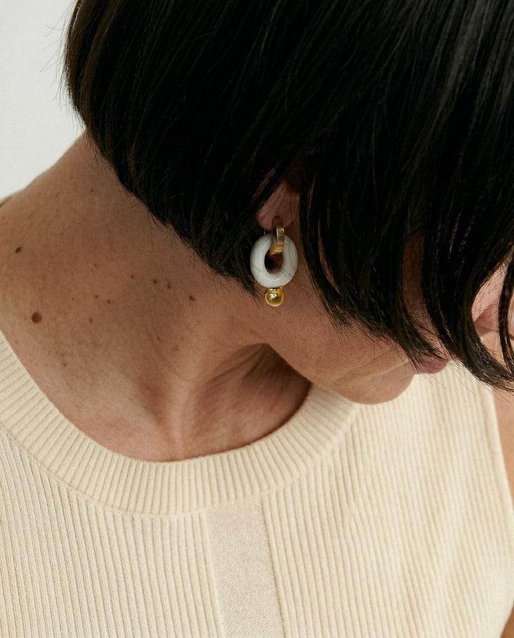 "Fern" Hoops With Charms Midi