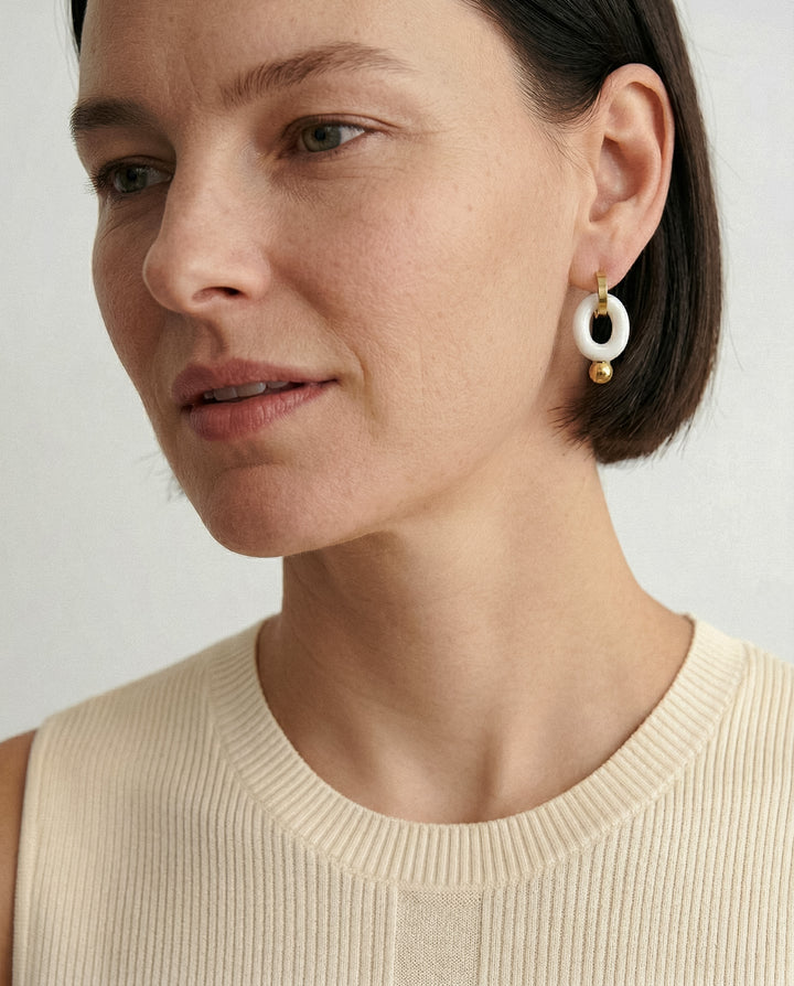 "Fern" Hoops With Charms Midi