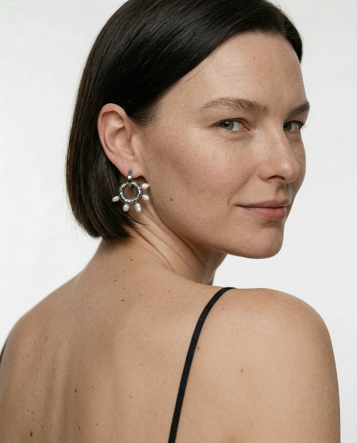 "Juno" Hoops With Charms Midi