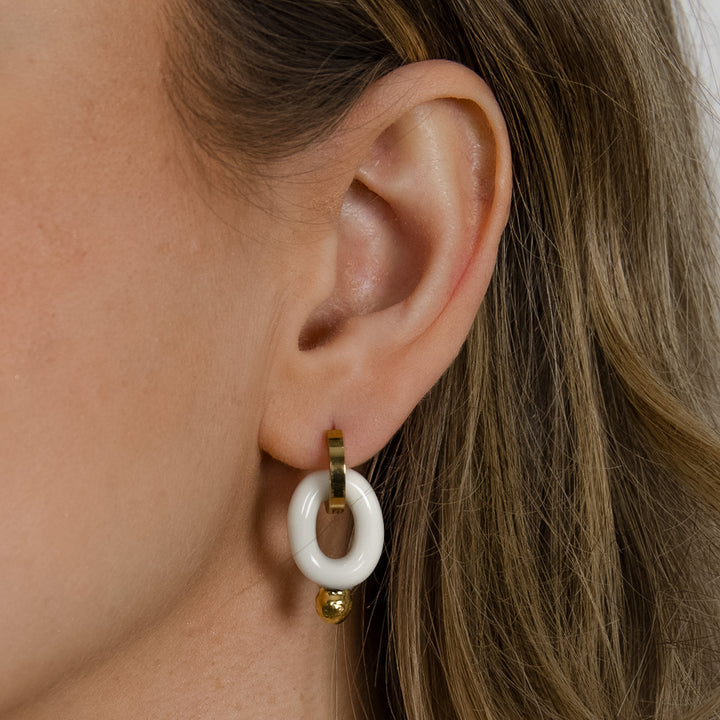 "Fern" Hoops With Charms Midi