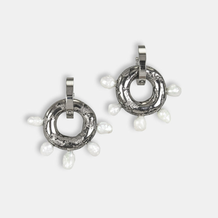 "Juno" Hoops With Charms Midi
