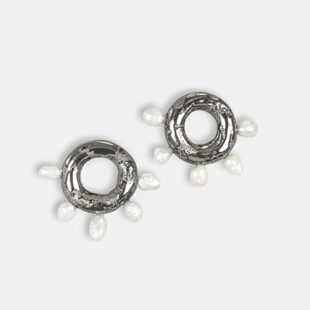 "Juno" Hoops With Charms Midi