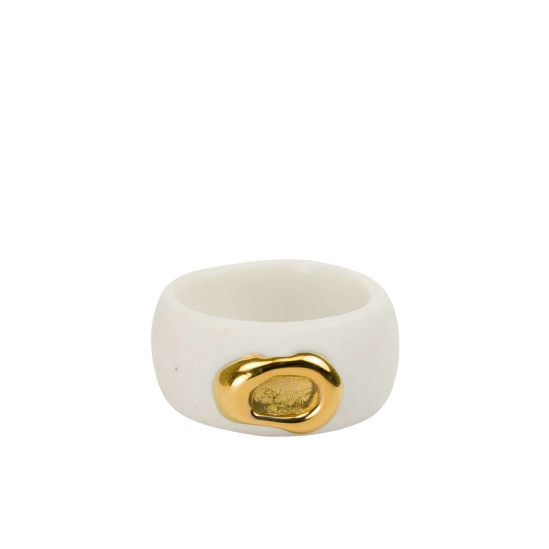 "Theodora" Porcelain Ring With Gold