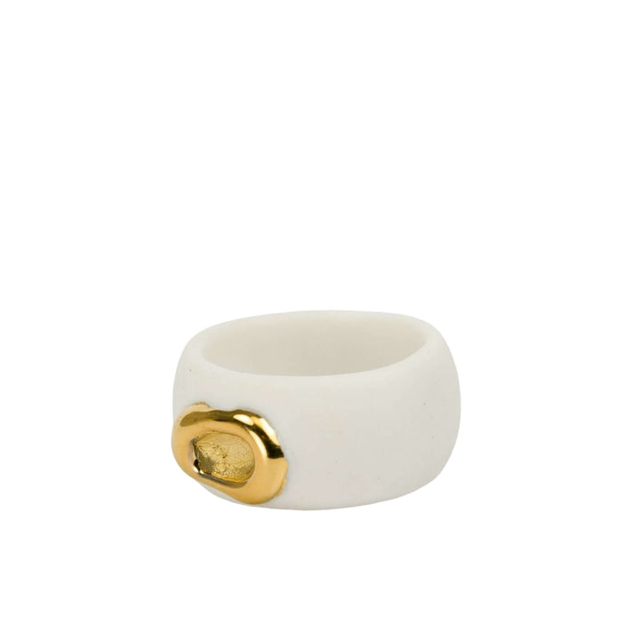 "Theodora" Porcelain Ring With Gold