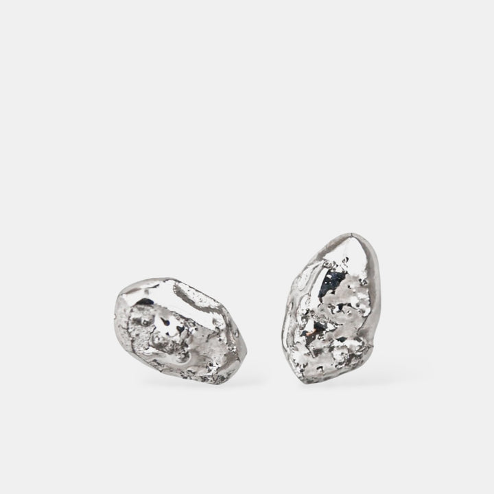 Platinum plated porcelain earrings for men by freakyfoxx