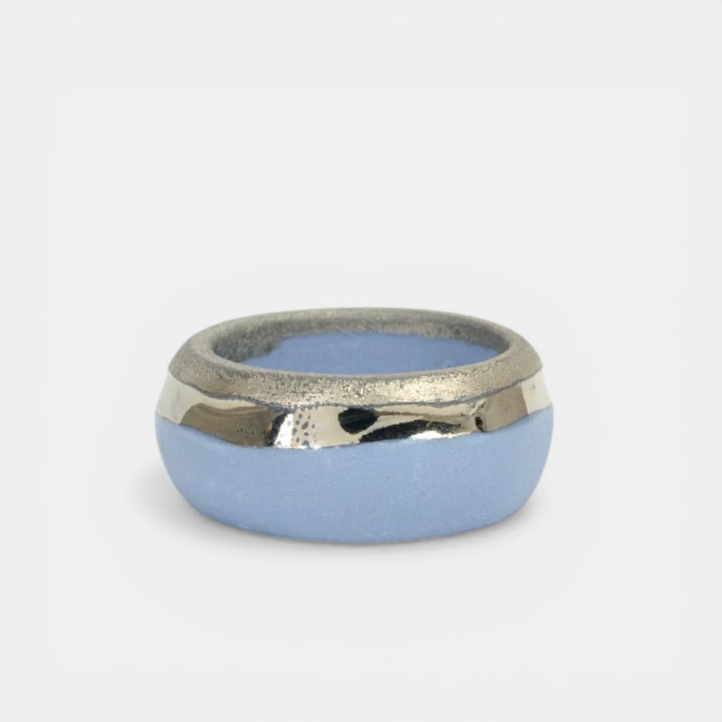 blue ceramic ring with platinum by freakyfixx