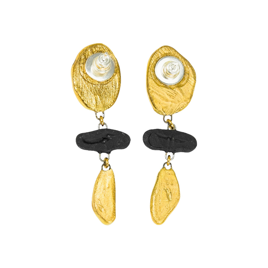 "Sibylle" Gold Porcelain Earrings