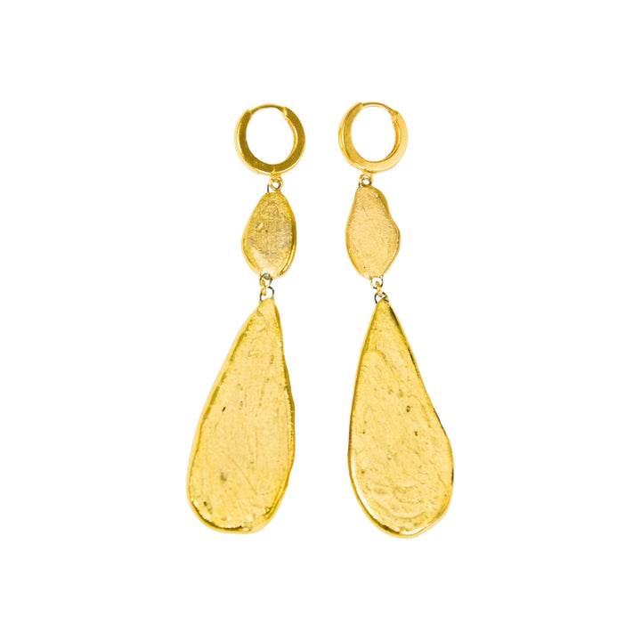 "Hilda" Gold Porcelain Earrings